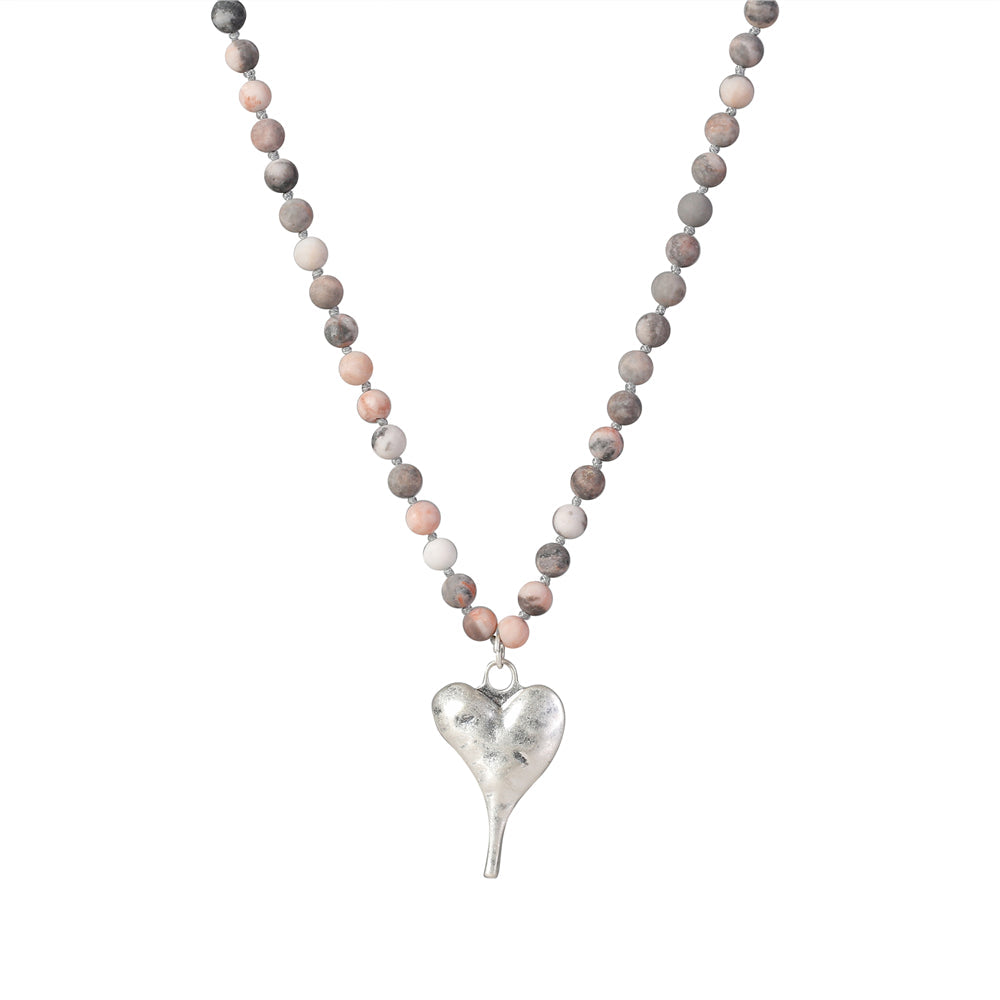 Halskette mit echtem rotem Picasso Jaspis Andreani – Handgemachter Schmuck