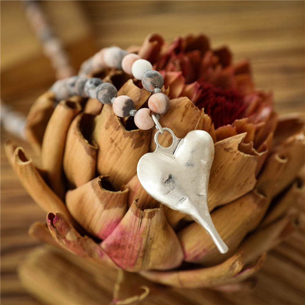 Halskette mit echtem rotem Picasso Jaspis Andreani – Handgemachter Schmuck