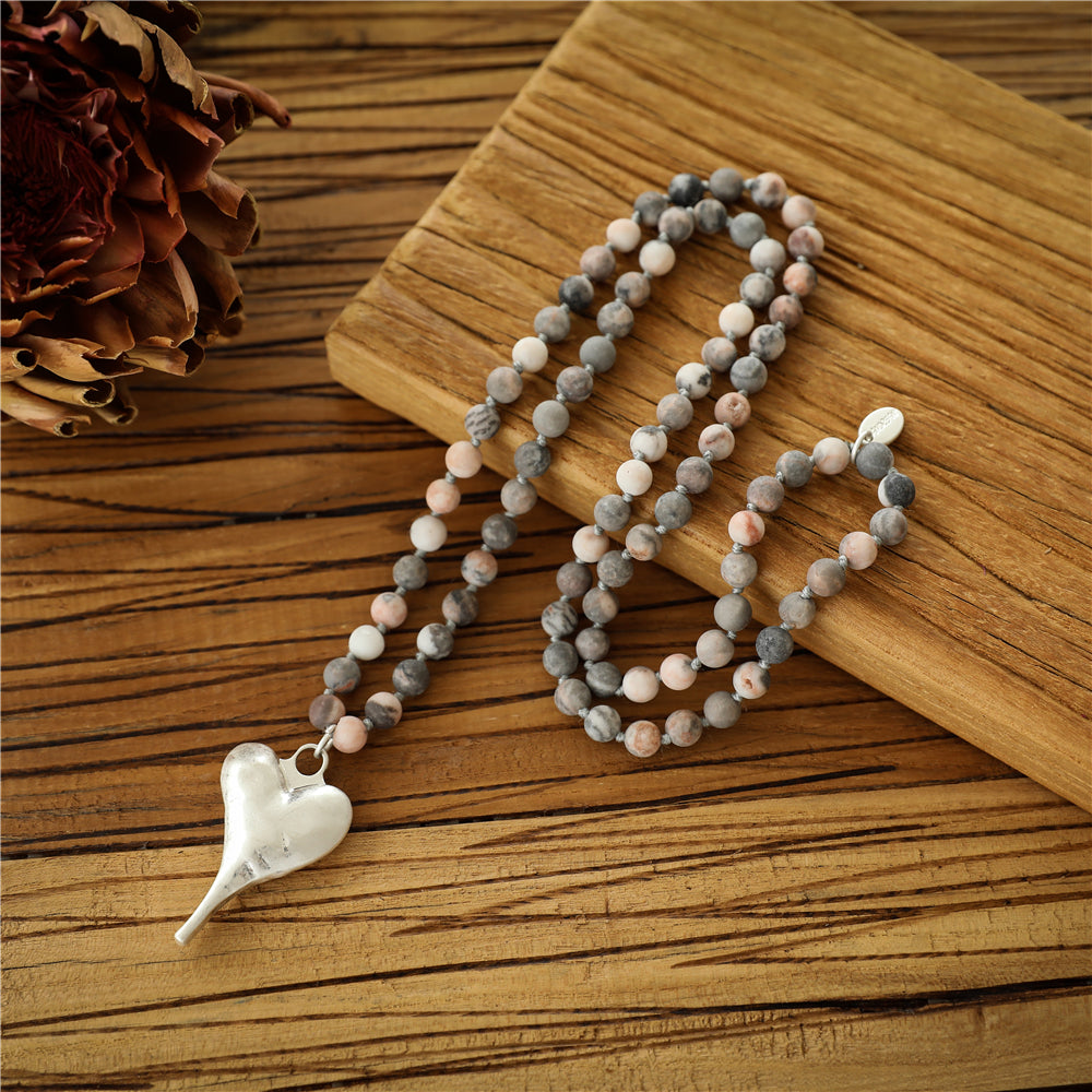 Halskette mit echtem rotem Picasso Jaspis Andreani – Handgemachter Schmuck