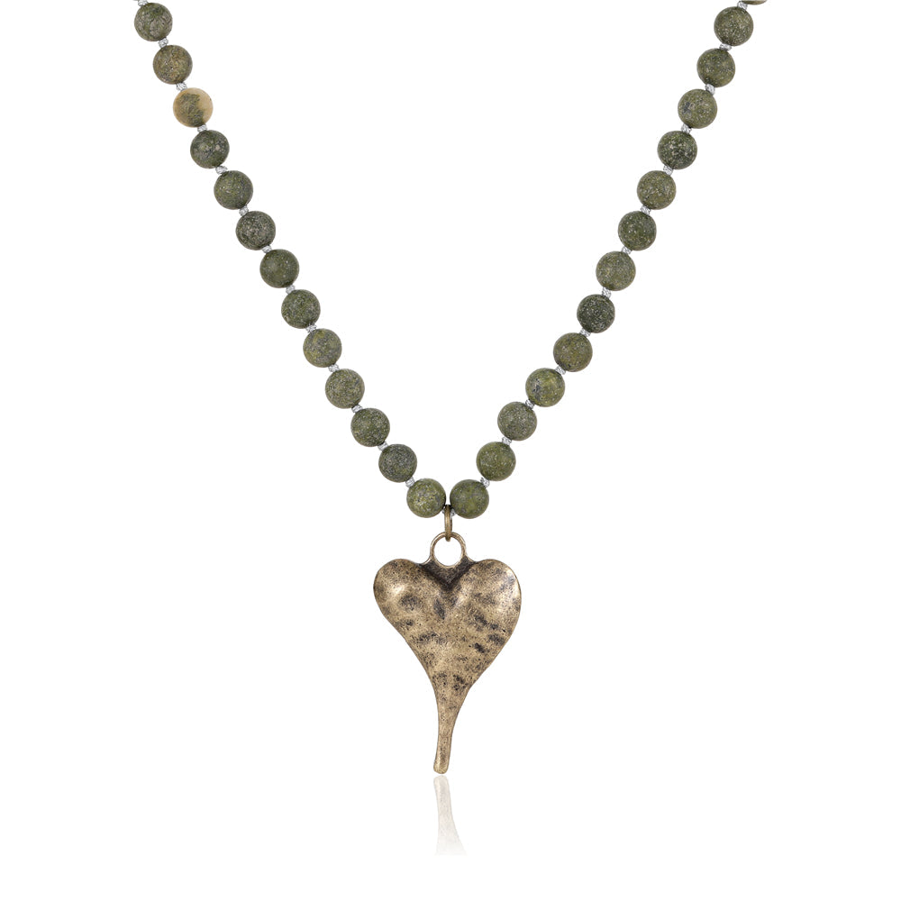 Halskette mit echter afrikanischer grüner Jade Andreani – Handgemachter Schmuck