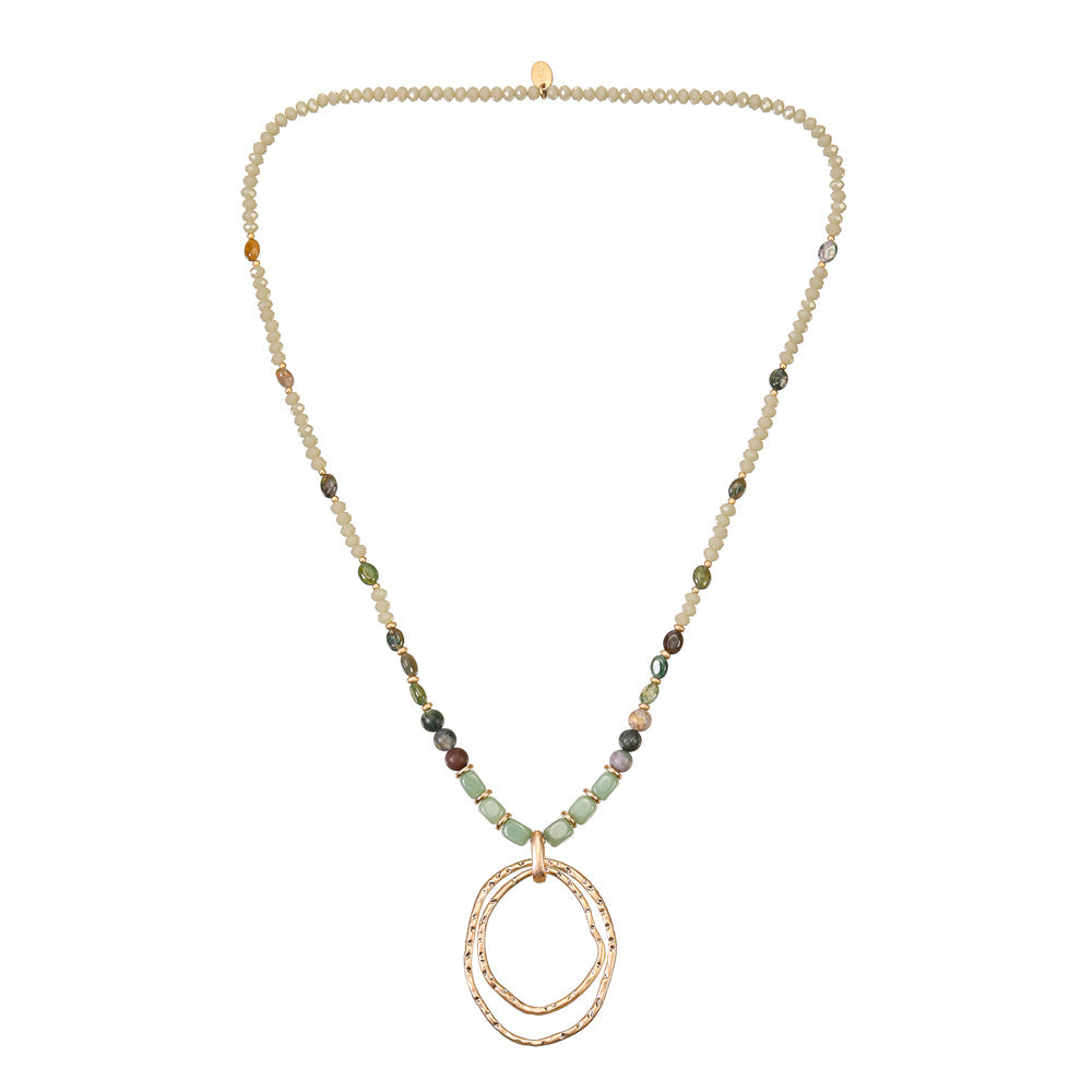 Halskette mit echter grüner Jade Andreani – Handgemachter Schmuck