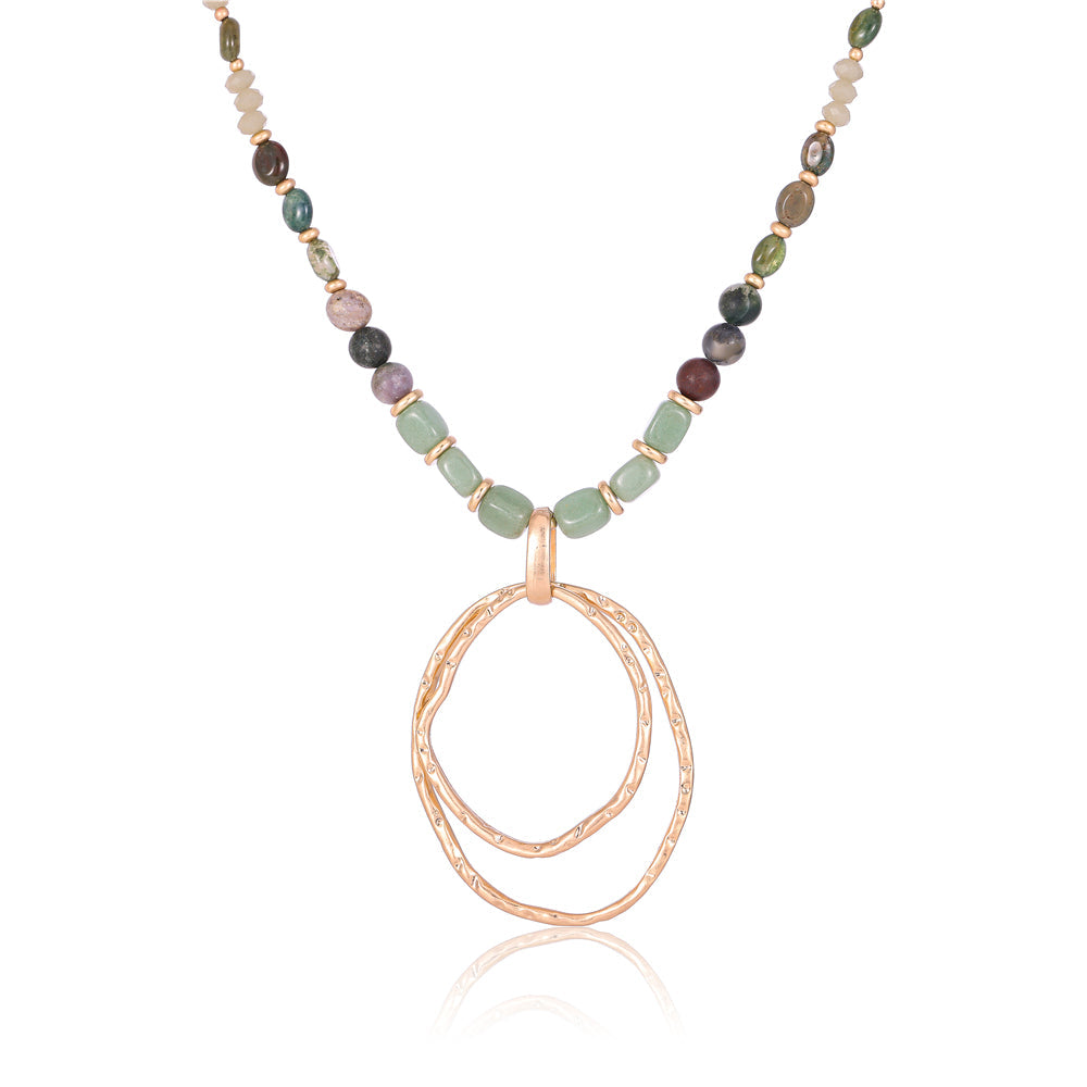 Halskette mit echter grüner Jade Andreani – Handgemachter Schmuck