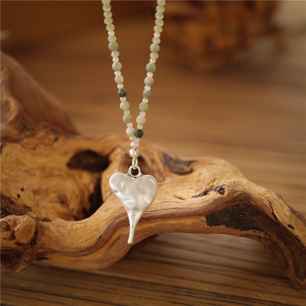Halskette mit echter natürlicher Jade Andreani – Handgemachter Schmuck