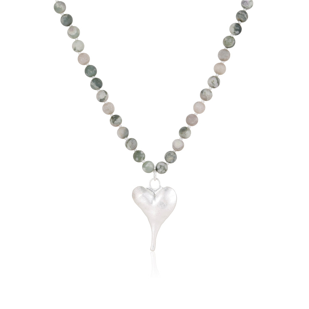 Halskette mit echter natürlicher Jade Andreani – Handgemachter Schmuck