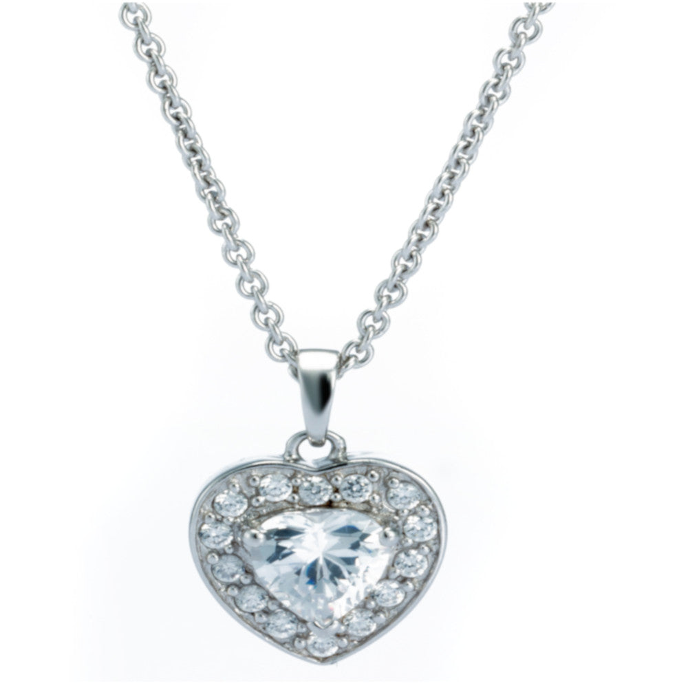 Kette mit Anhänger Sibler 925 Herz Zirkonia weiss Andreani – Handgemachter Schmuck