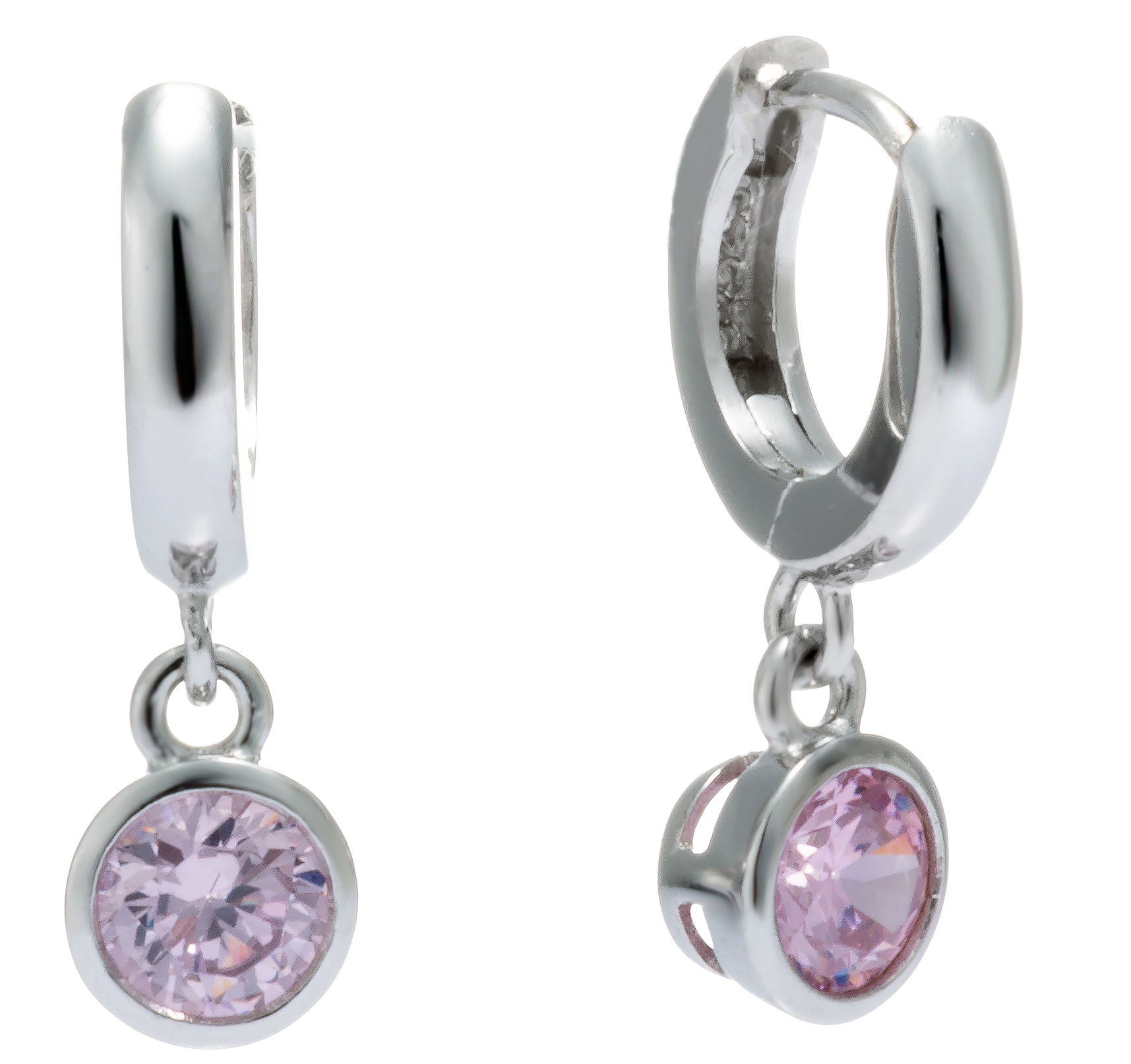 Klappcreole zirkonia rosé Silber 925 Andreani – Handgemachter Schmuck