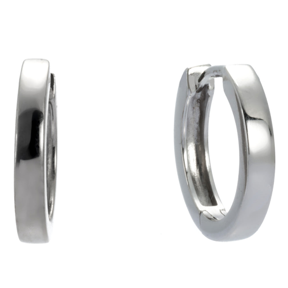 Klappcreolen B 2.6 mm D11.3 kantig glänzig Silber 925 Andreani – Handgemachter Schmuck