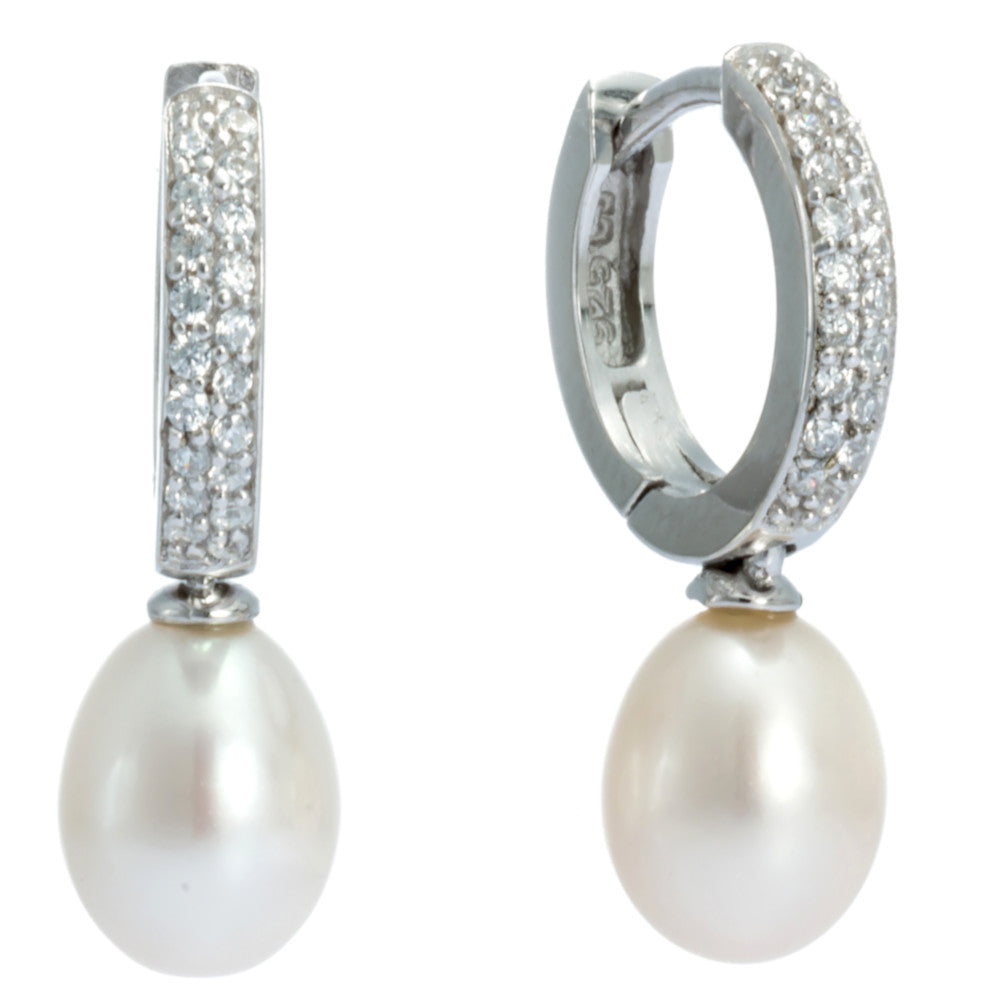 Klappcreolen mit echten Süsswasserperlen Silber 925 Andreani – Handgemachter Schmuck