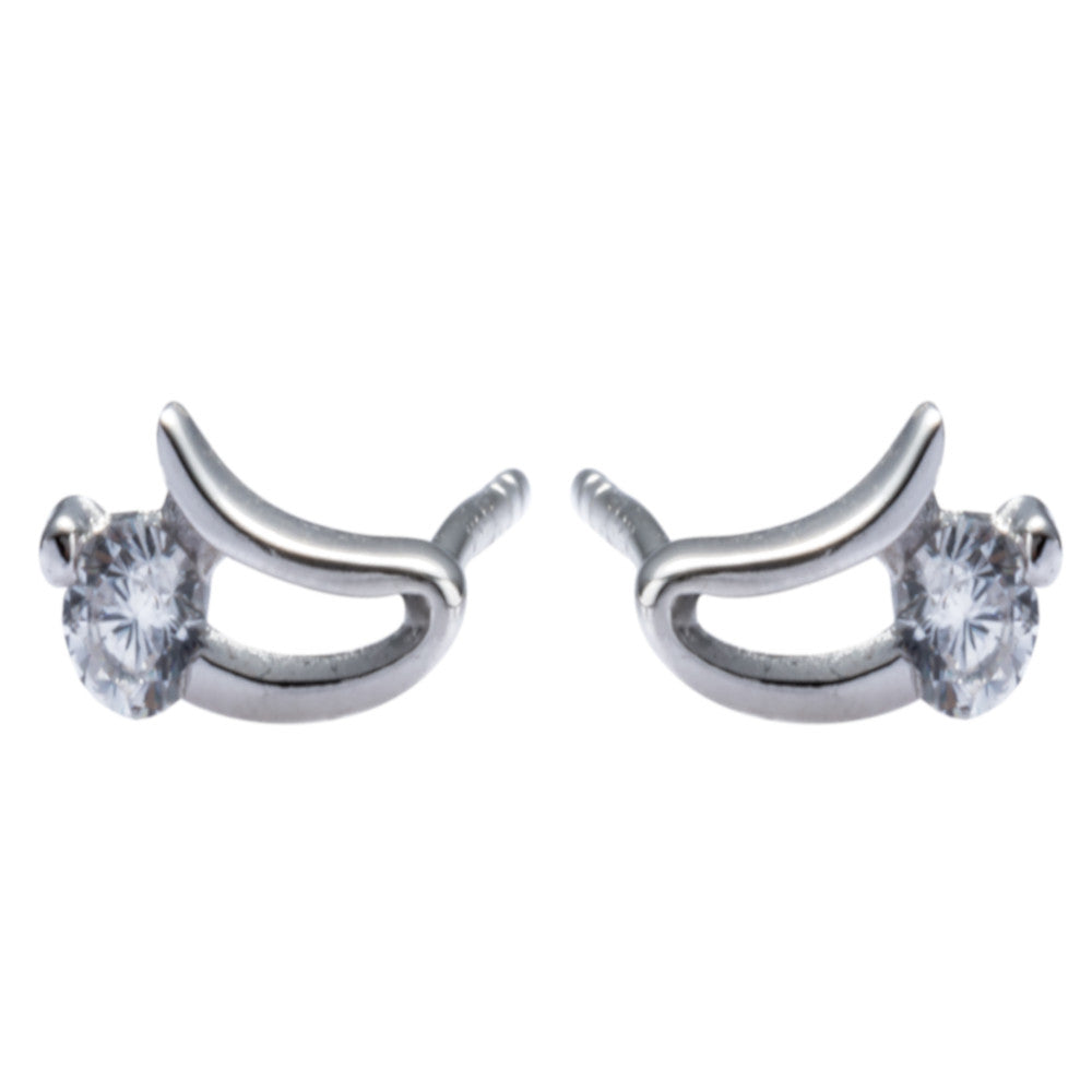 Ohrstecker Zirkonia weiss 925 Silber Andreani – Handgemachter Schmuck
