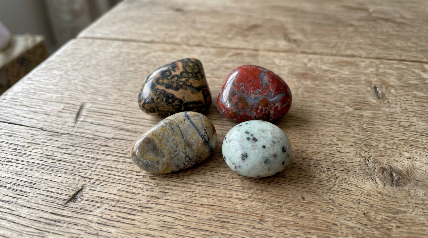 Verschiedene Jaspis Arten: Roter, Leoparden, Picasso und Kiwi Jaspis Schmuck von Andreani