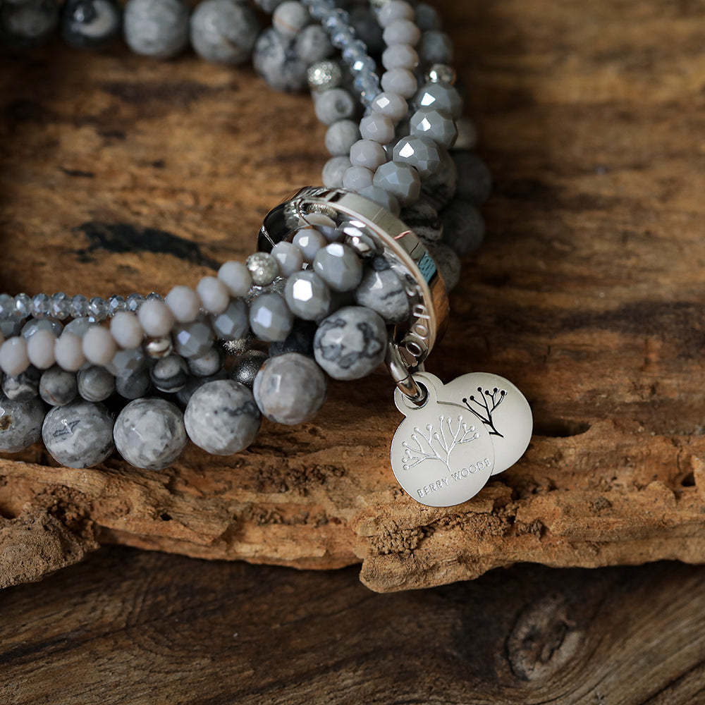 Armband mit echten grauen Picasso Steinen
