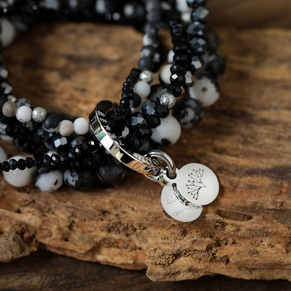 Armband mit echten schwarzen Jaspis Steinen