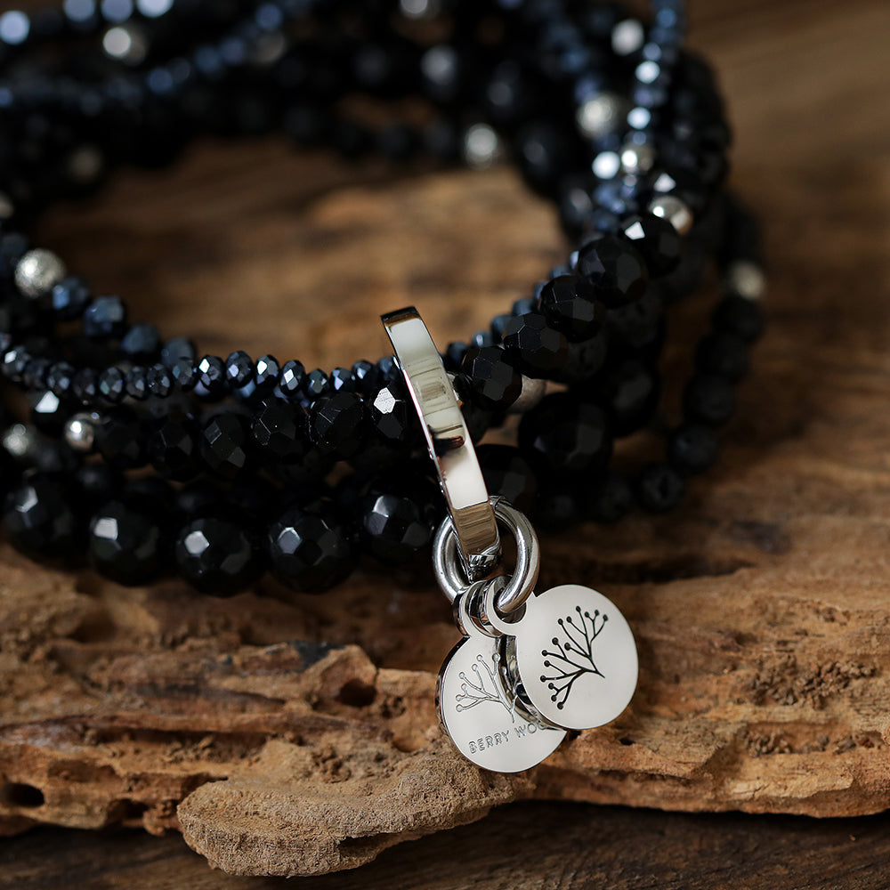 Armband mit echten schwarzen Lava Steinen