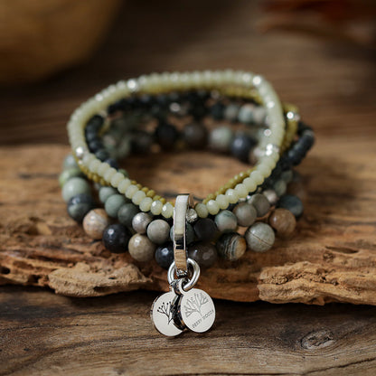 Armband mit echten grünen Jaspis Steinen