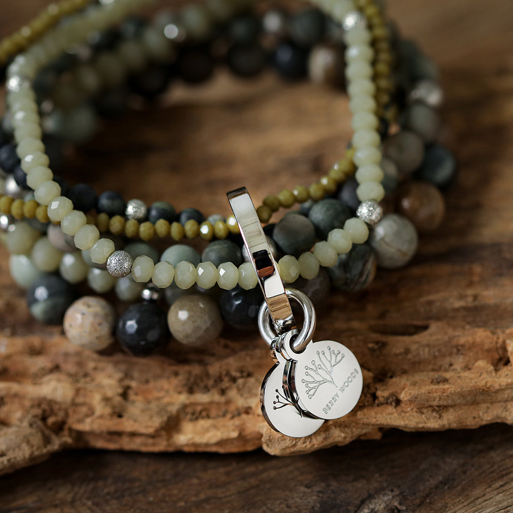 Armband mit echten grünen Jaspis Steinen
