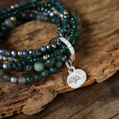 Armband mit  echten grünen Achtat Steinen