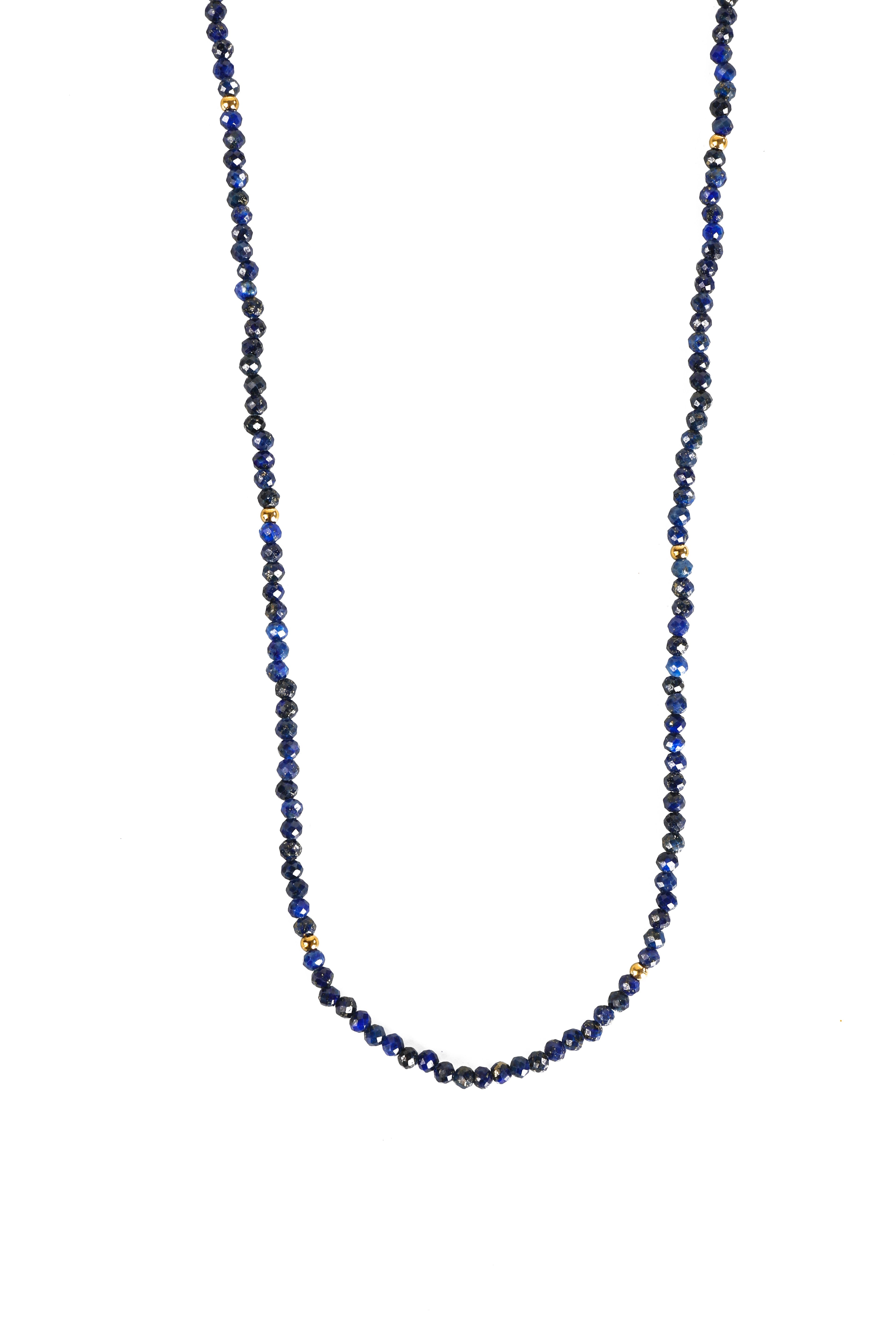 Hieno Lapislazuli Halskette vergoldet