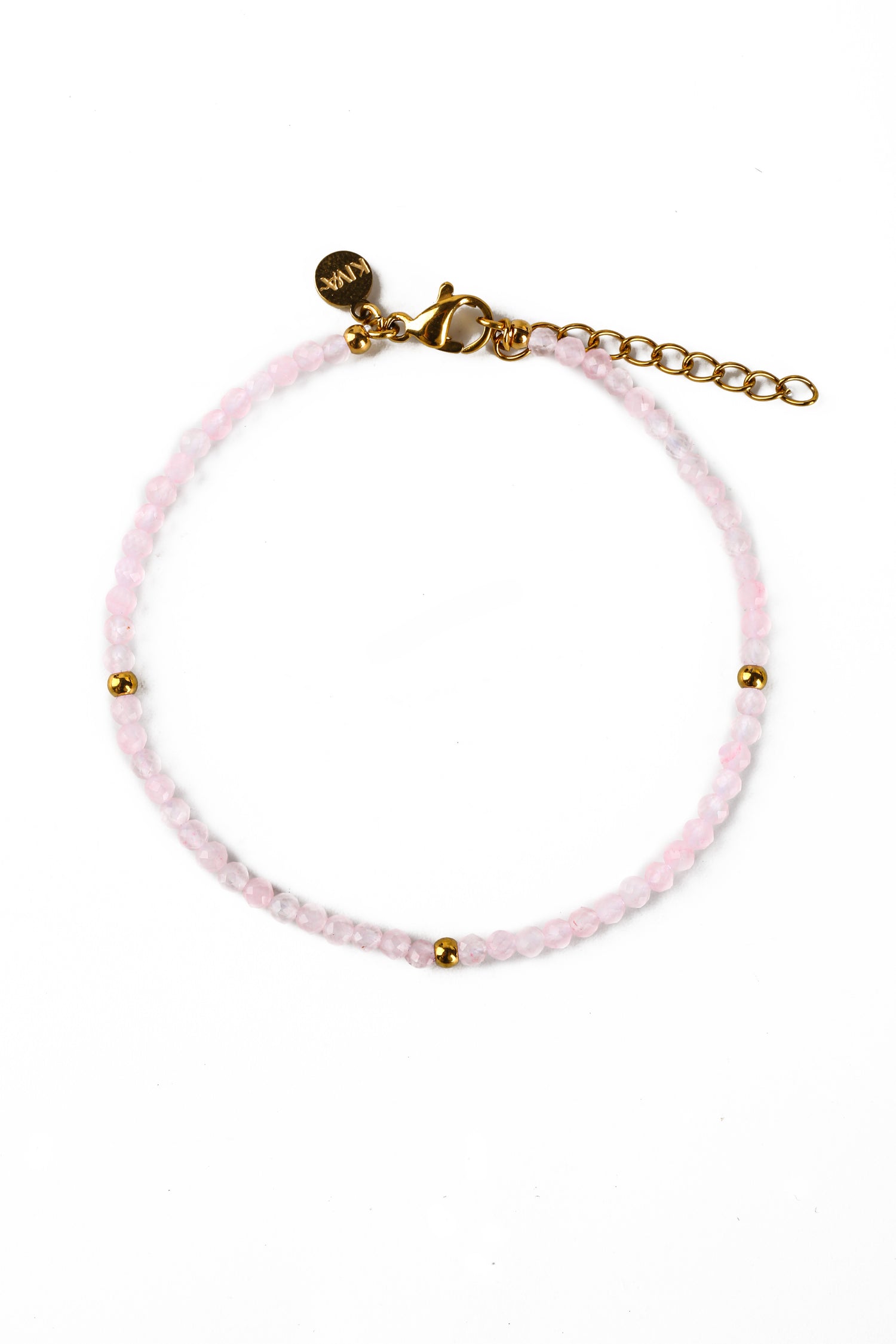 Alizea Rosenquarz Armband Edelstahl vergoldet