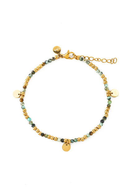 Noin afrikanischer Türkis Armband vergoldet