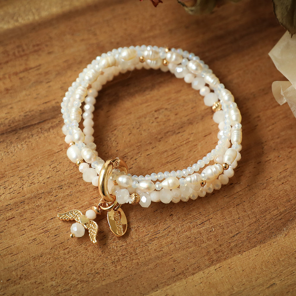 ANDREANI Adventskalender Süsswasserperlen goldfarbig Andreani – Handgemachter Schmuck