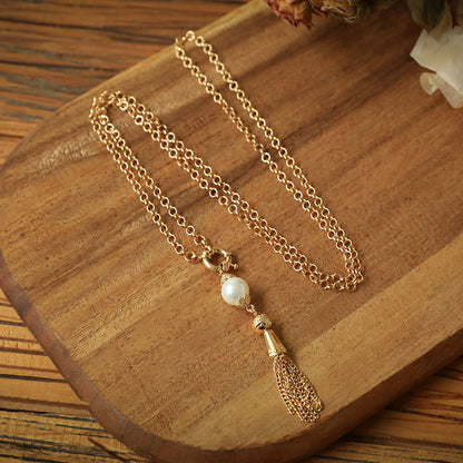 ANDREANI Adventskalender Süsswasserperlen goldfarbig Andreani – Handgemachter Schmuck