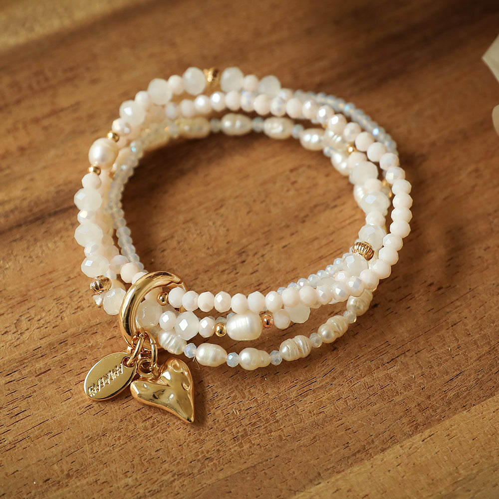ANDREANI Adventskalender Süsswasserperlen goldfarbig Andreani – Handgemachter Schmuck