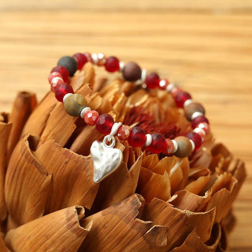 Armband aus echtem Leoparden Jaspis Andreani – Handgemachter Schmuck