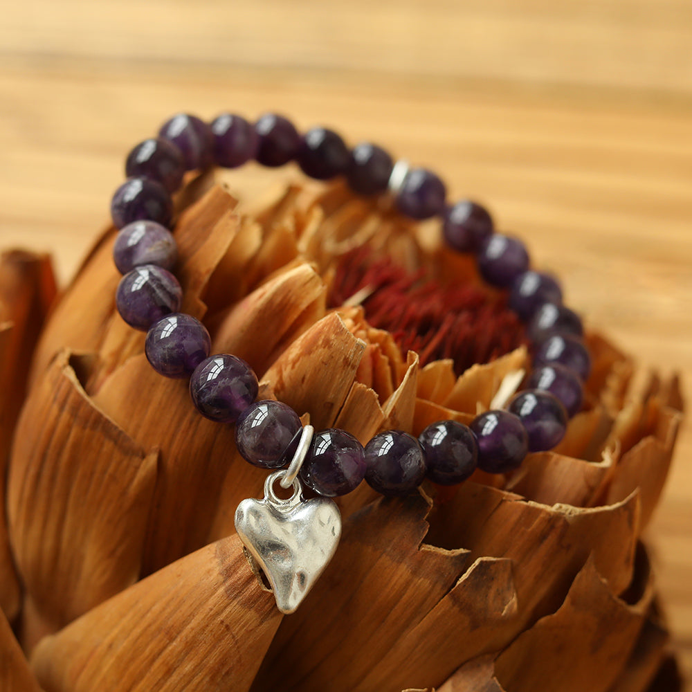 Armband mit echtem Amethyst Andreani – Handgemachter Schmuck