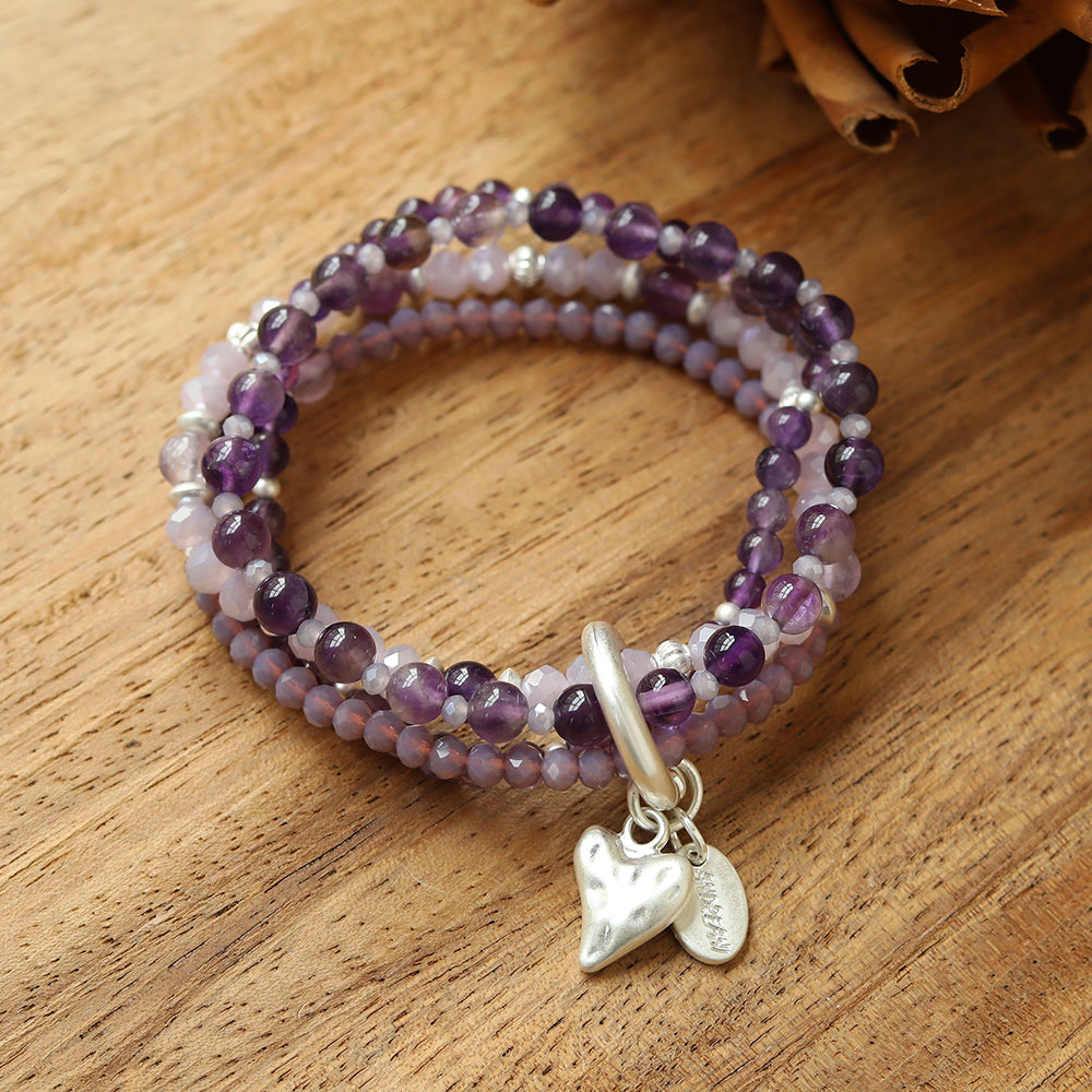 Armband mit echtem Amethyst Andreani – Handgemachter Schmuck