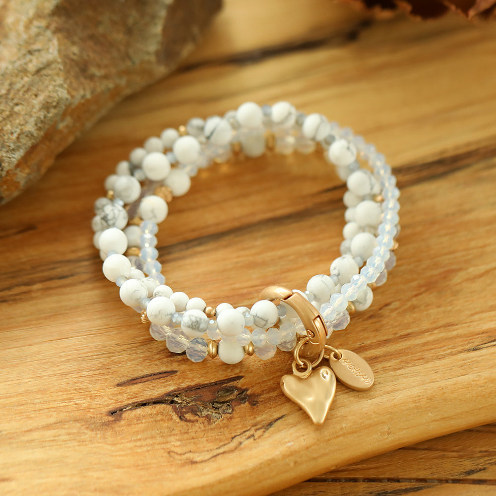 Armband mit echtem Howlith Andreani – Handgemachter Schmuck