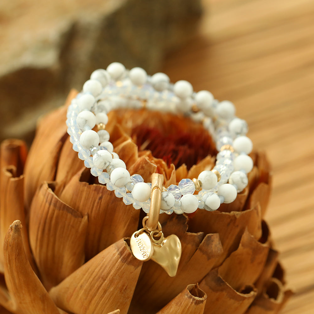 Armband mit echtem Howlith Andreani – Handgemachter Schmuck