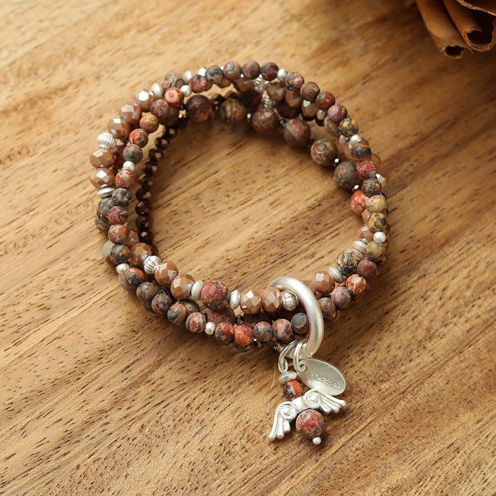 Armband mit echtem Leopardenjaspis Andreani – Handgemachter Schmuck