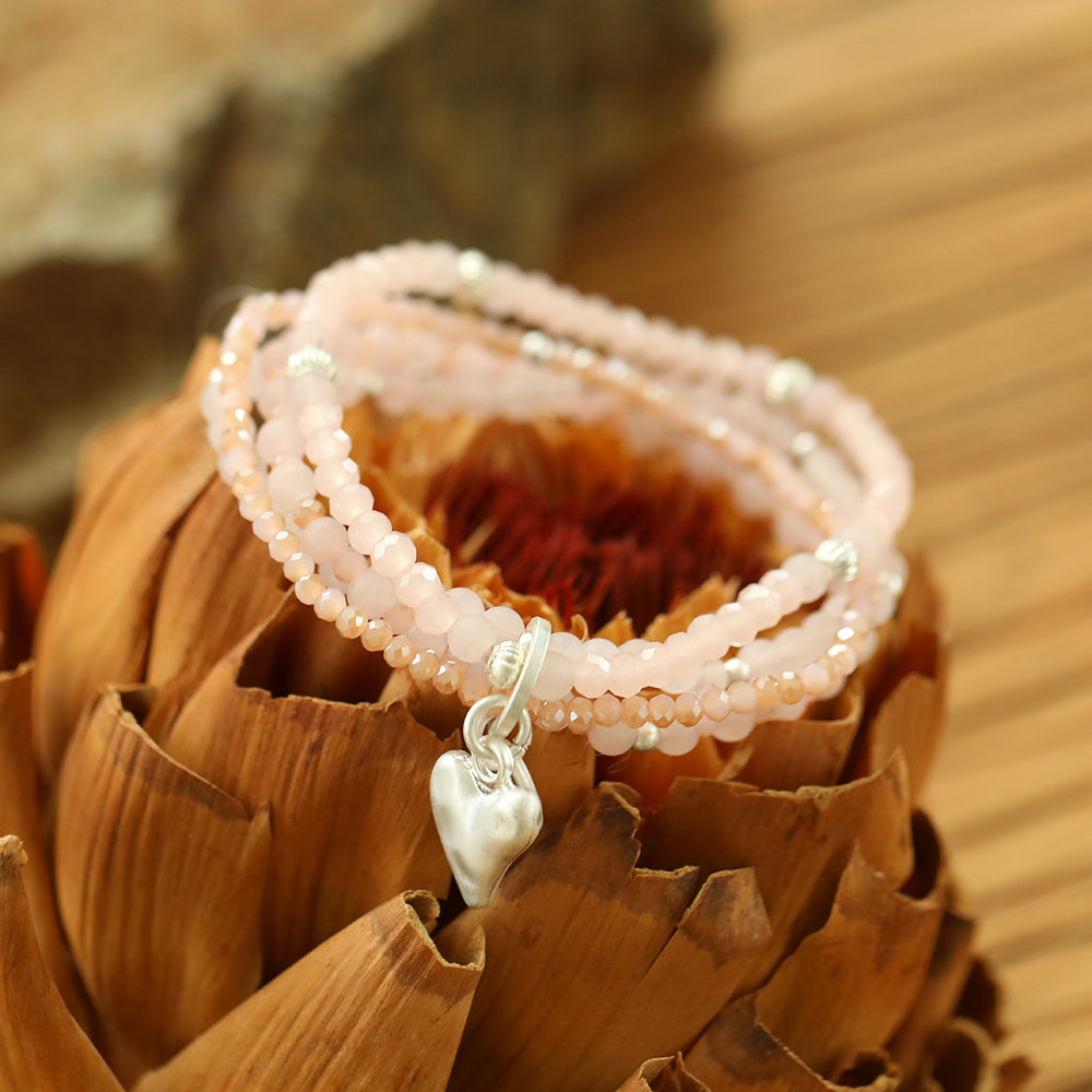 Armband mit echtem Rosenquarz Andreani – Handgemachter Schmuck