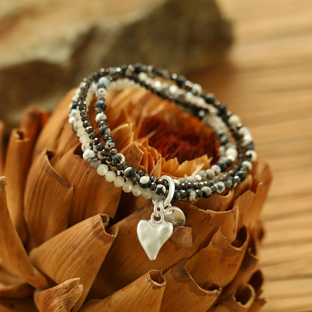 Armband mit echtem grauem Achat Andreani – Handgemachter Schmuck