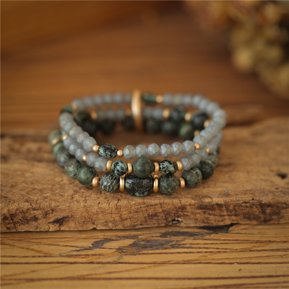 Armband mit echter afrikanischer grüner Jade Andreani – Handgemachter Schmuck