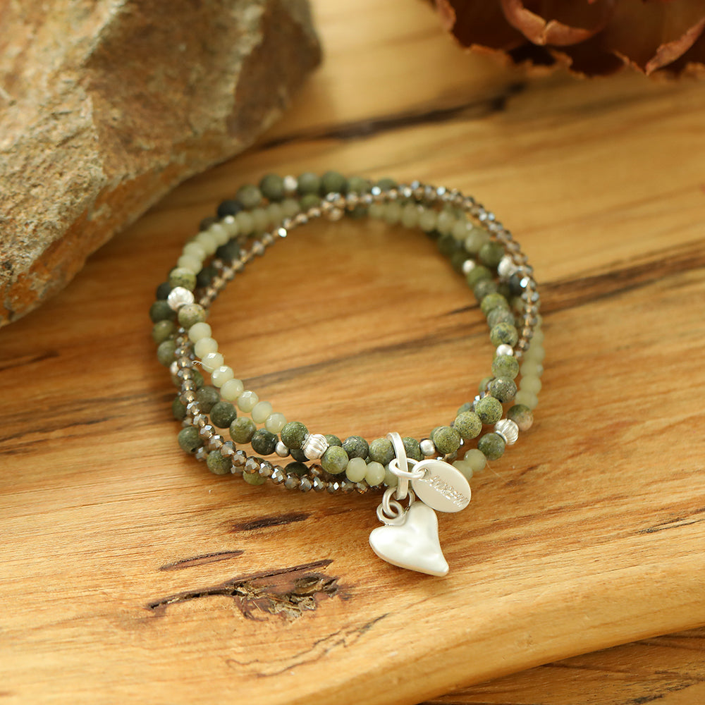 Armband mit echter afrikanischer grüner Jade Andreani – Handgemachter Schmuck