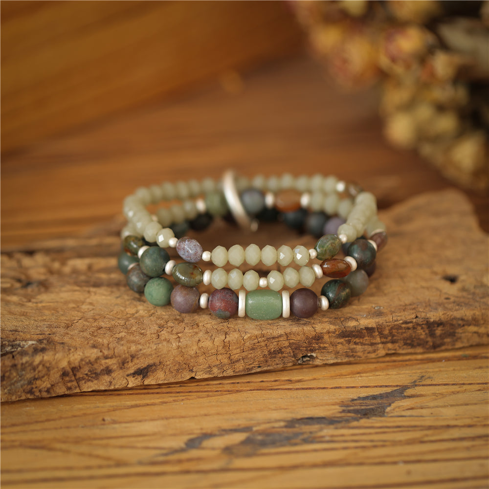 Armband mit echter grüner Jade Andreani – Handgemachter Schmuck
