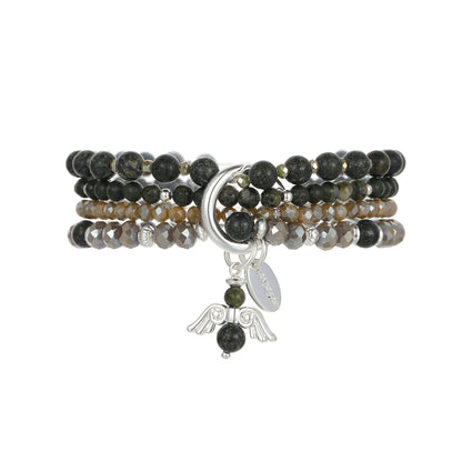 Armband aus echtem Afrikanischer grüner jade mit Herzanhänger