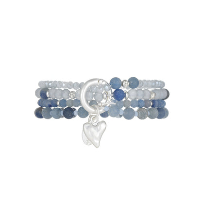 Armband aus echtem Aventurin mit Herzanhänger