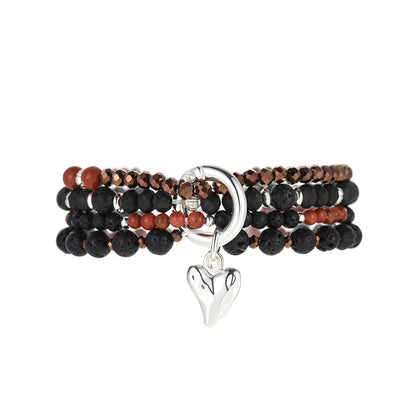 Geschenkset mit echtem Lavastein – Schal, Halskette &amp; Armband