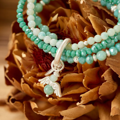 Armband aus Amazonite mit Engelsanhänger