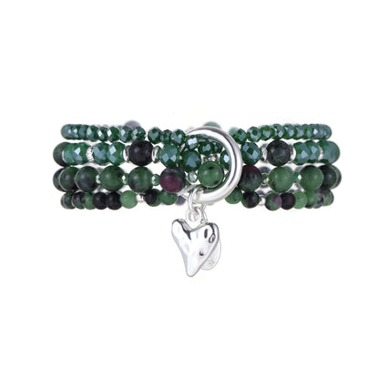 Armband mit Herzanhänger aus Epidot
