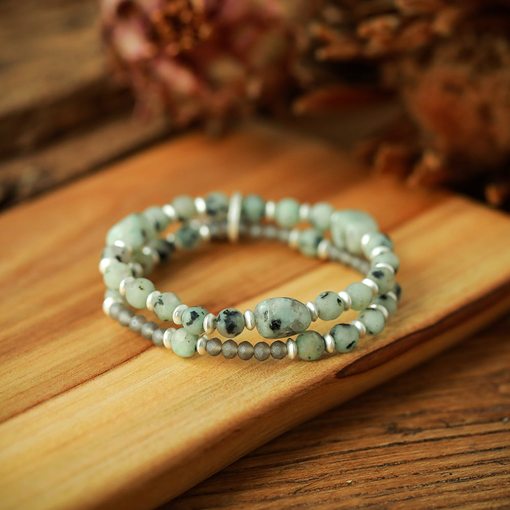 Armband aus echtem Kiwi Jaspis