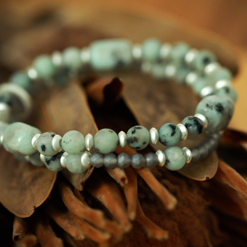 Armband aus echtem Kiwi Jaspis