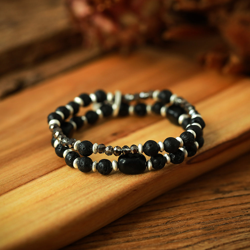 Armband aus echtem Lavastein