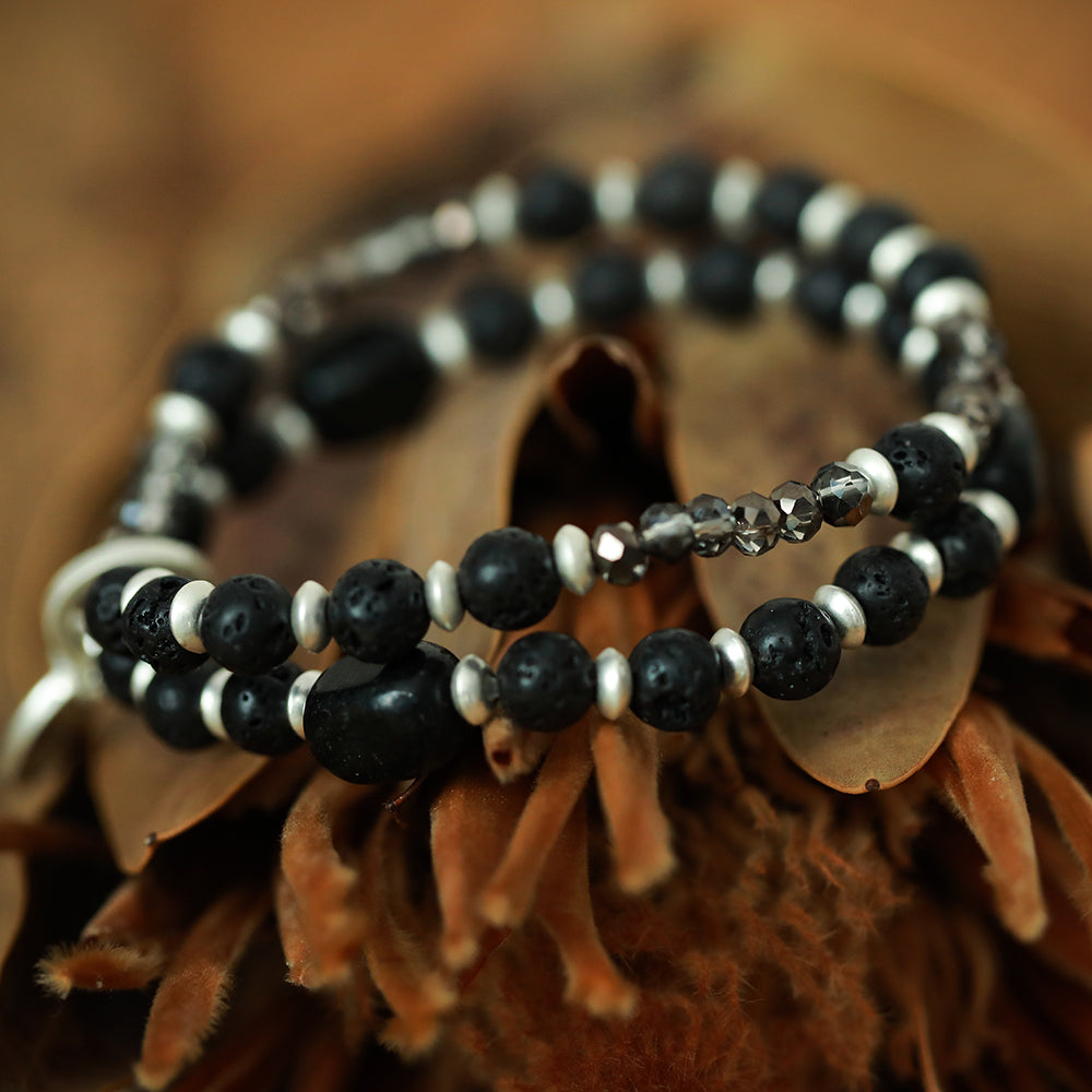 Armband aus echtem Lavastein