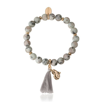 Armband aus echtem Kiwi Jaspis mit goldenem Herzanhänger