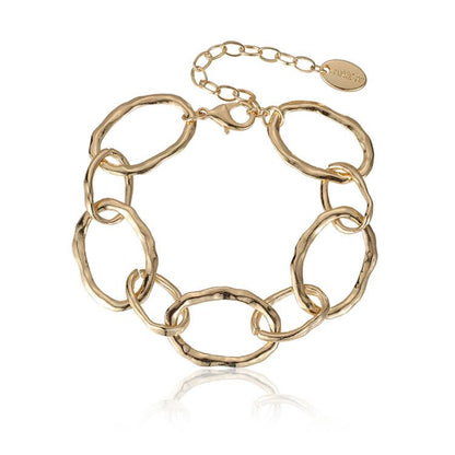 Goldfarbenes Gliederarmband aus rhodiniertem Metall - 19cm