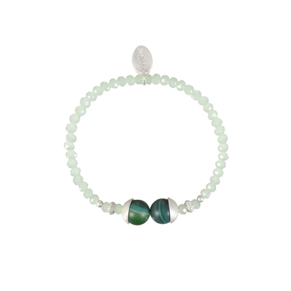Armband aus echtem Moosachat mit Glas