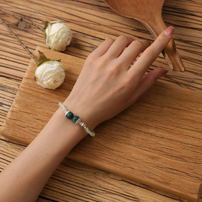 Armband aus echtem Moosachat mit Glas